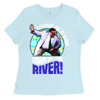 Baby Blue chris farley   matt foley nostalgia Ladies Tee - artisFamous