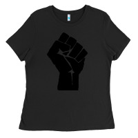 Black fist Ladies Tee - artisFamous