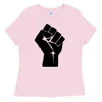 Bubblegum Pink fist Ladies Tee - artisFamous