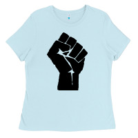 Baby Blue fist Ladies Tee - artisFamous
