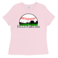 Bubblegum Pink field of dreams Ladies Tee - artisFamous
