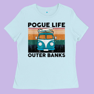 Pogue Life Outer Banks Retro Vintage Ladies Tee Designed By Artisfamous