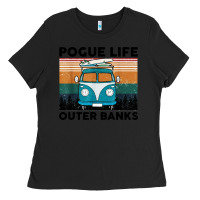 Black pogue life outer banks retro vintage Ladies Tee - artisFamous