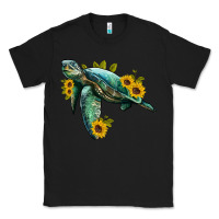 Black sea turtle with sunflowers Classic Tee - Artiststas