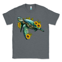 Charcoal Heather sea turtle with sunflowers Classic Tee - Artiststas