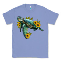 Colony Blue sea turtle with sunflowers Classic Tee - Artiststas