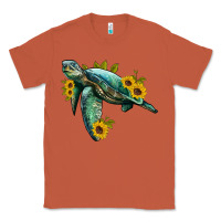 Copper sea turtle with sunflowers Classic Tee - Artiststas