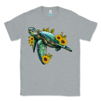 Heather Grey sea turtle with sunflowers Classic Tee - Artiststas
