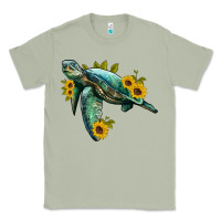 Matcha sea turtle with sunflowers Classic Tee - Artiststas