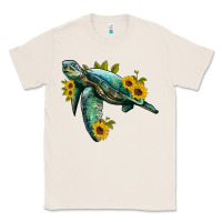 Natural sea turtle with sunflowers Classic Tee - Artiststas