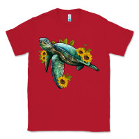 Red sea turtle with sunflowers Classic Tee - Artiststas