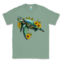 Sage sea turtle with sunflowers Classic Tee - Artiststas