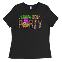 Black Mardi Gras party Ladies Tee - HowdyJamesFarm
