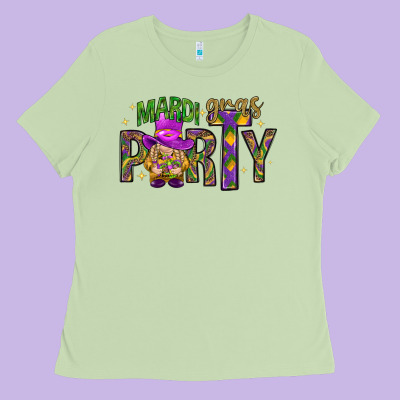 Mardi Gras Party Ladies Tee Designed By Howdyjamesfarm