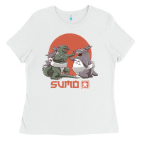 White sumo pop Ladies Tee - artisFamous