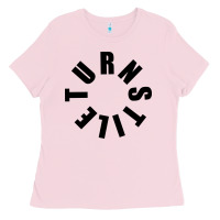 Bubblegum Pink TURNSTILE BLACK ON WHITE Ladies Tee - artisFamous