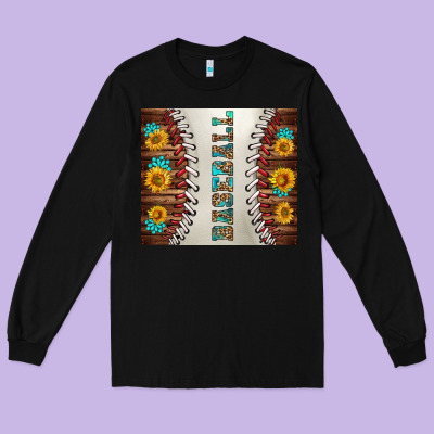 Baseball With Sunflower And Gemstone Tumbler Long Sleeve Tee Designed By Bundleandbundleshop
