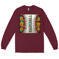 Burgundy baseball with sunflower and gemstone tumbler Long Sleeve Tee - BundleAndBundleShop