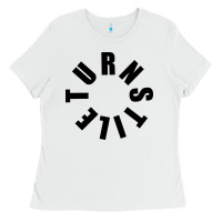 White TURNSTILE BLACK ON WHITE Ladies Tee - artisFamous