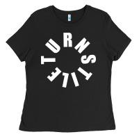 Black TURNSTILE WHITE ON BLACK. Ladies Tee - artisFamous