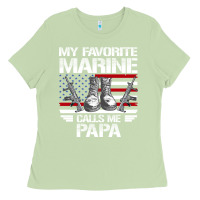 Matcha marine papa, gifts my favorite marine calls me pa pa military mother Ladies Tee - artisFamous