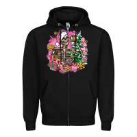 Black pink coffee gifts christmas skeleton coffee Zipper Hoodie - AdoDesignShop