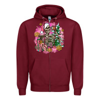 Burgundy pink coffee gifts christmas skeleton coffee Zipper Hoodie - AdoDesignShop
