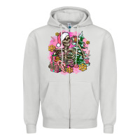 Dove Grey pink coffee gifts christmas skeleton coffee Zipper Hoodie - AdoDesignShop