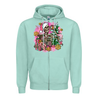 Seafoam pink coffee gifts christmas skeleton coffee Zipper Hoodie - AdoDesignShop