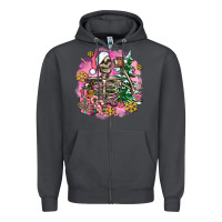 Smoke pink coffee gifts christmas skeleton coffee Zipper Hoodie - AdoDesignShop