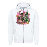 White pink coffee gifts christmas skeleton coffee Zipper Hoodie - AdoDesignShop