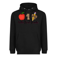 Black hello first grade leopard 3200x2400 Heavyweight Hoodie - AdoDesignShop