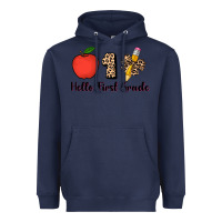 Navy hello first grade leopard 3200x2400 Heavyweight Hoodie - AdoDesignShop