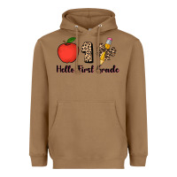 Toasted Coconut hello first grade leopard 3200x2400 Heavyweight Hoodie - AdoDesignShop