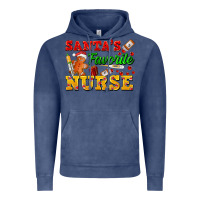 Vintage Denim Santa's Favorite Nurse Vintage Hoodie - FaDigitalArtStudio