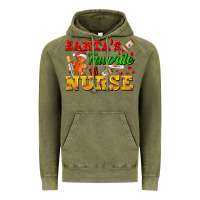 Vintage Olive Santa's Favorite Nurse Vintage Hoodie - FaDigitalArtStudio
