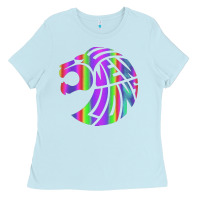 Baby Blue reflective 7 lions Ladies Tee - artisFamous