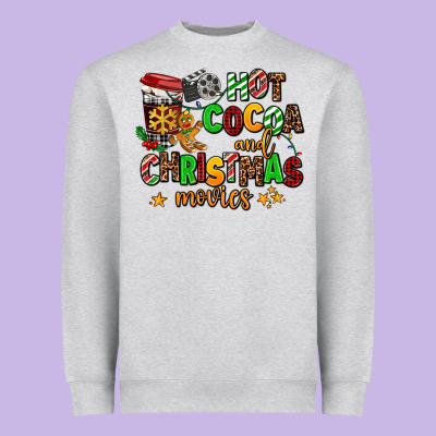 Hot Cocoa And Christmas Movies Heavyweight Sweatshirt Designed By Adodesignshop