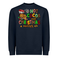 Navy hot cocoa and christmas movies Heavyweight Sweatshirt - AdoDesignShop