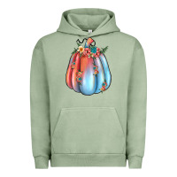 Pigment Oil Green flowers pumpkin Urban Hoodie - JahusDesignShop