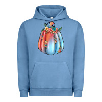 Pigment Pebble Blue flowers pumpkin Urban Hoodie - JahusDesignShop