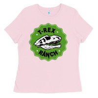 Bubblegum Pink t rex ranch Ladies Tee - artisFamous