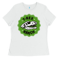 White t rex ranch Ladies Tee - artisFamous