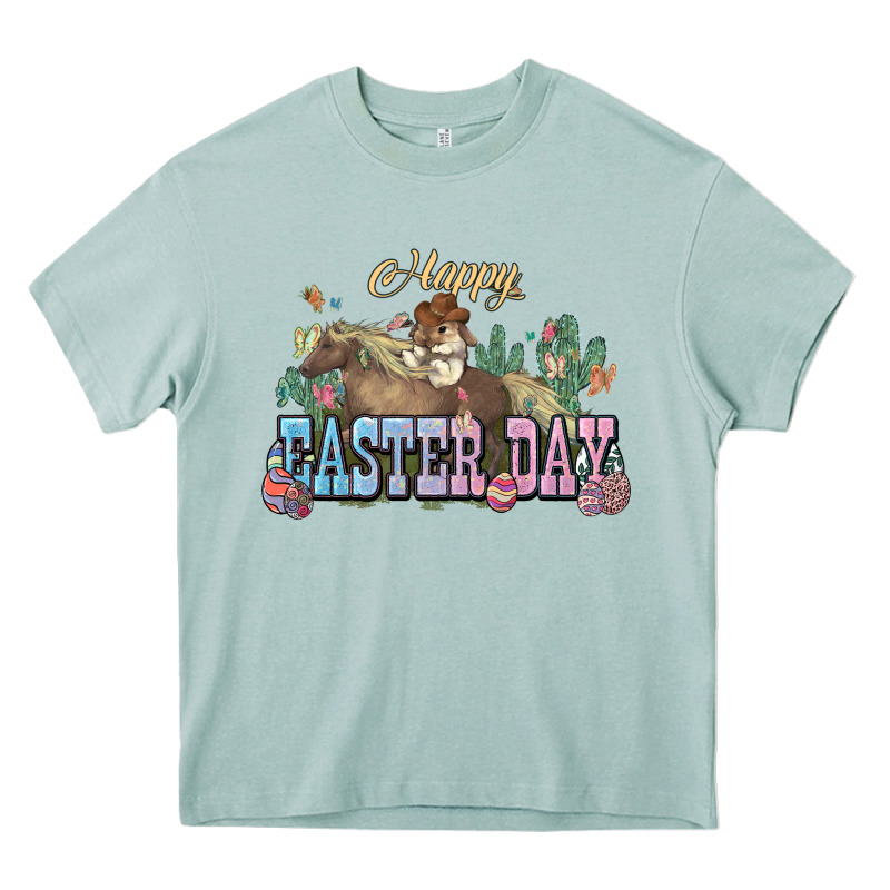 Happy Easter Day Rodeo Heavy Core Tee by HowdyJamesFarm | Teevron