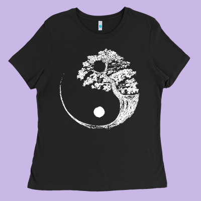 Yin Yang Bonsai Tree Ladies Tee Designed By Artisfamous