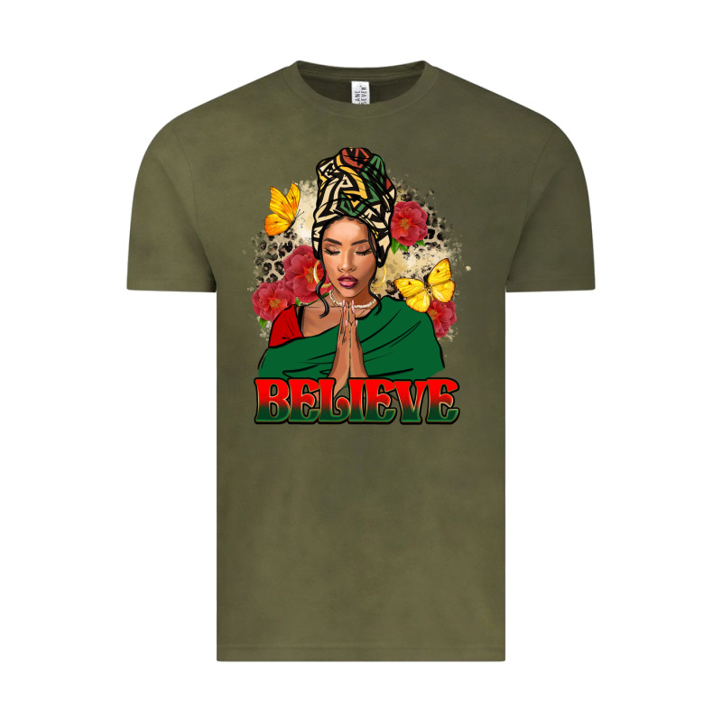 Believe Black Woman Vintage Tee by FaDigitalArtStudio | Teevron