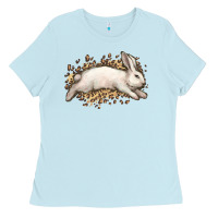 Baby Blue Bunny Rabbit leopard Easter Day Ladies Tee - HowdyJamesFarm