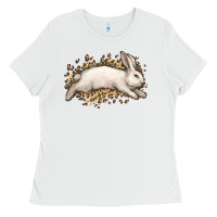 White Bunny Rabbit leopard Easter Day Ladies Tee - HowdyJamesFarm