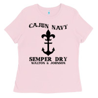 Bubblegum Pink cajun navy Ladies Tee - artisFamous