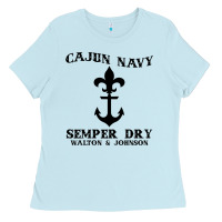 Baby Blue cajun navy Ladies Tee - artisFamous